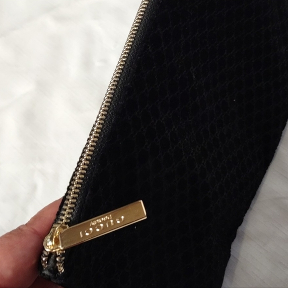 Gucci black velvet monogram logo zipper cosmetic bag travel pouch - Picture 1 of 13